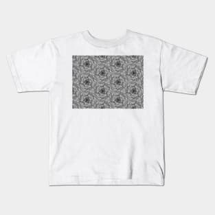 Continuous Flower Line Pattern Kids T-Shirt